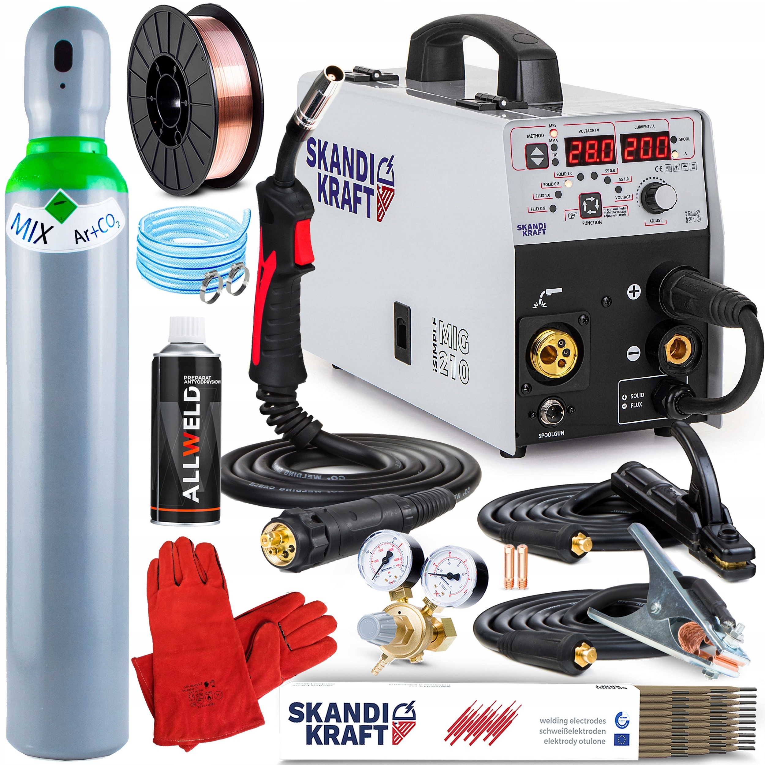 Invertorová Svářečka Skandi Kraft Mig 210 Mma Tig 230V 200A Synergie Igbt