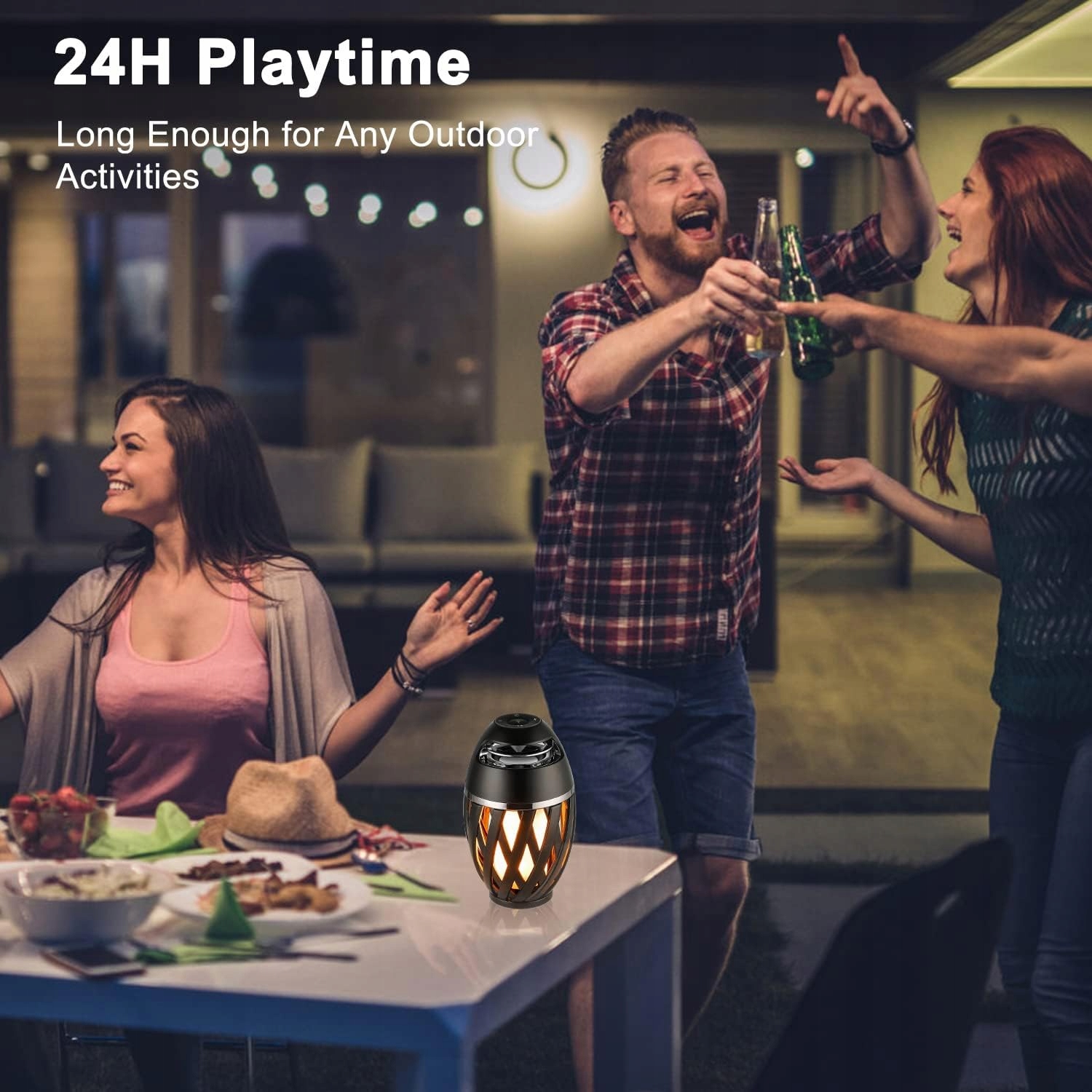 GŁOŚNIK BLUETOOTH BEZPRZEWODOWY + LAMPKA LED PROJEKTOR PŁOMIEŃ Model B0BS18BS63