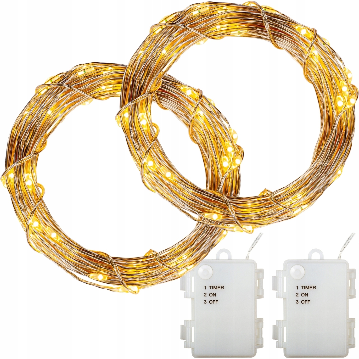 

2x100LED Lampki Druciki Choinkowe Na Baterie Ogród