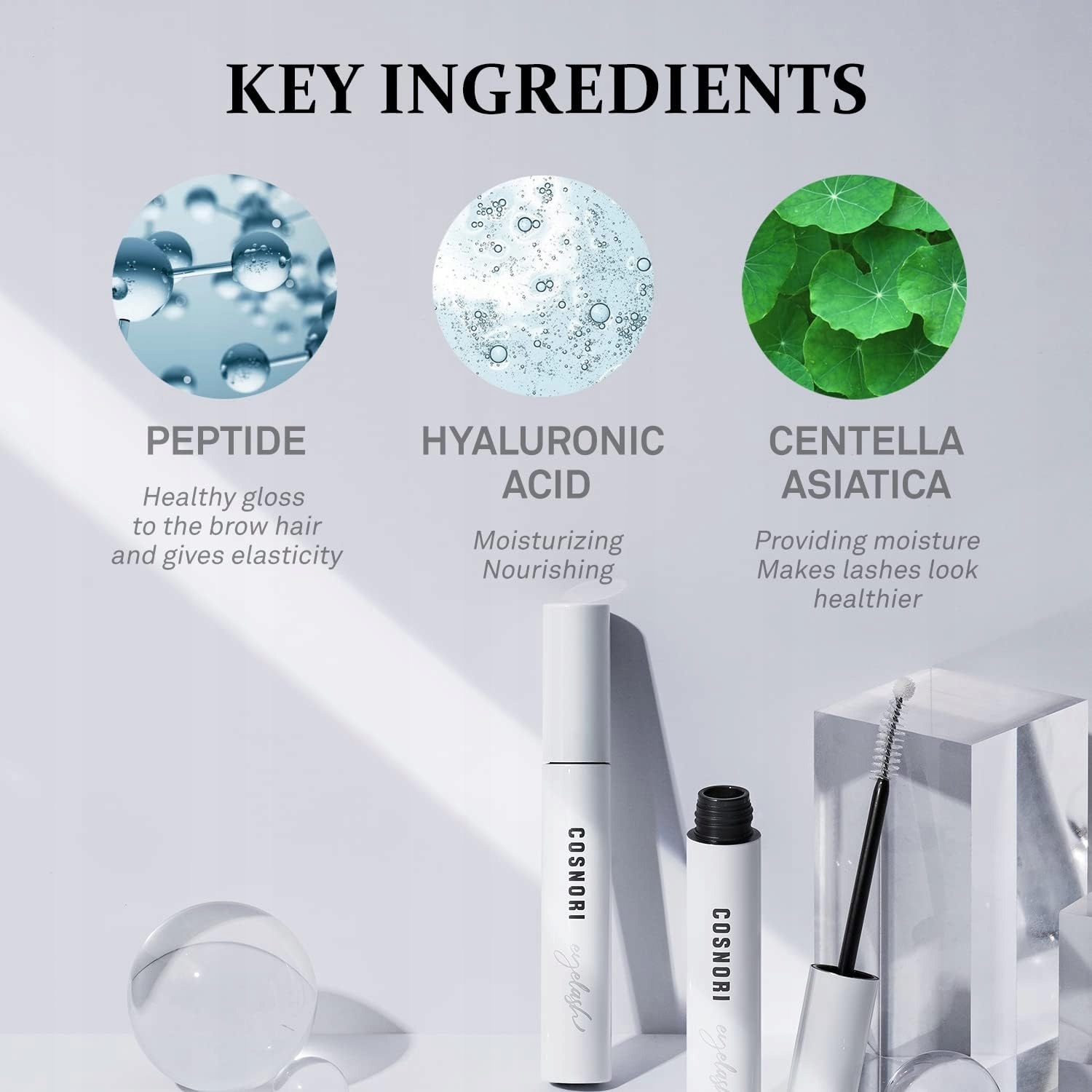 COSNORI Serum Wegańskie Przyspieszające Wzrost Rzęs Peptydy Hyaluronowe — miniatura 8