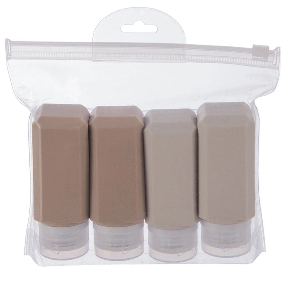 Cestovní láhve Sada 4 ks Silikon 90 ml Orion Vzduchotěsné Pouzdro 16 x 16 cm