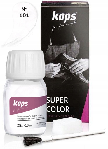 BIAŁA FARBA DO RENOWACJI SKÓRY BUTÓW SKÓRZANYCH SKÓR BIAŁY KAPS #101