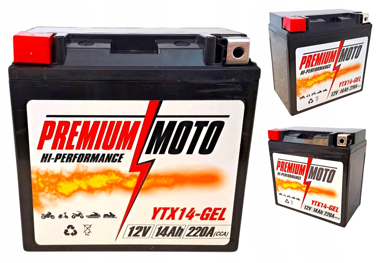 Akumulator Motocyklowy Premium Moto YTX14-GEL 12V 14Ah 220A