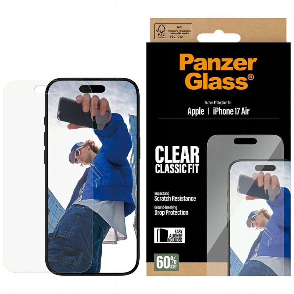 Szkło hartowane PanzerGlass Classic Fit EasyAligner do iPhone Air