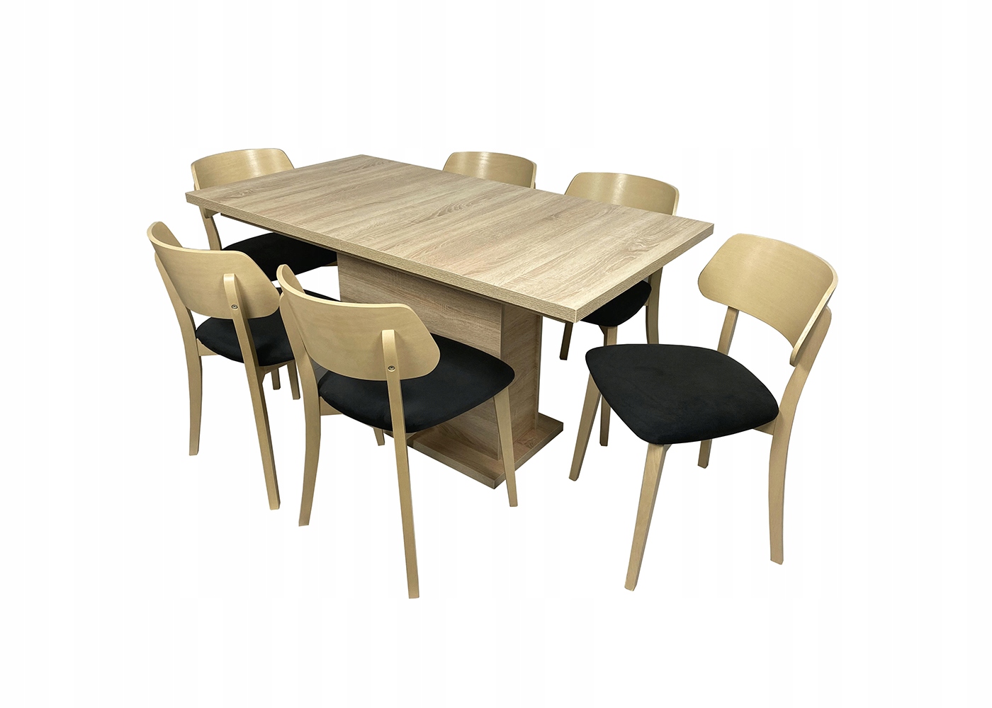 Stylowy zestaw mebli – rozkładany stół Aster z retro krzesłami Tony