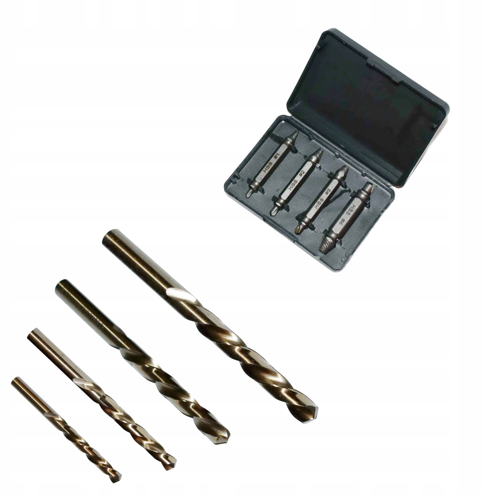 Wykrętaki do zerwanych wkrętów Bity. Hss Wiertło lewo 1,5-2-3-4 mm HSSCo