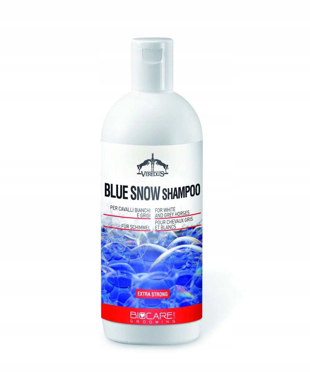 Szampon dla siwych koni Veredus Blue Snow usuwa przebarwienia 500ml