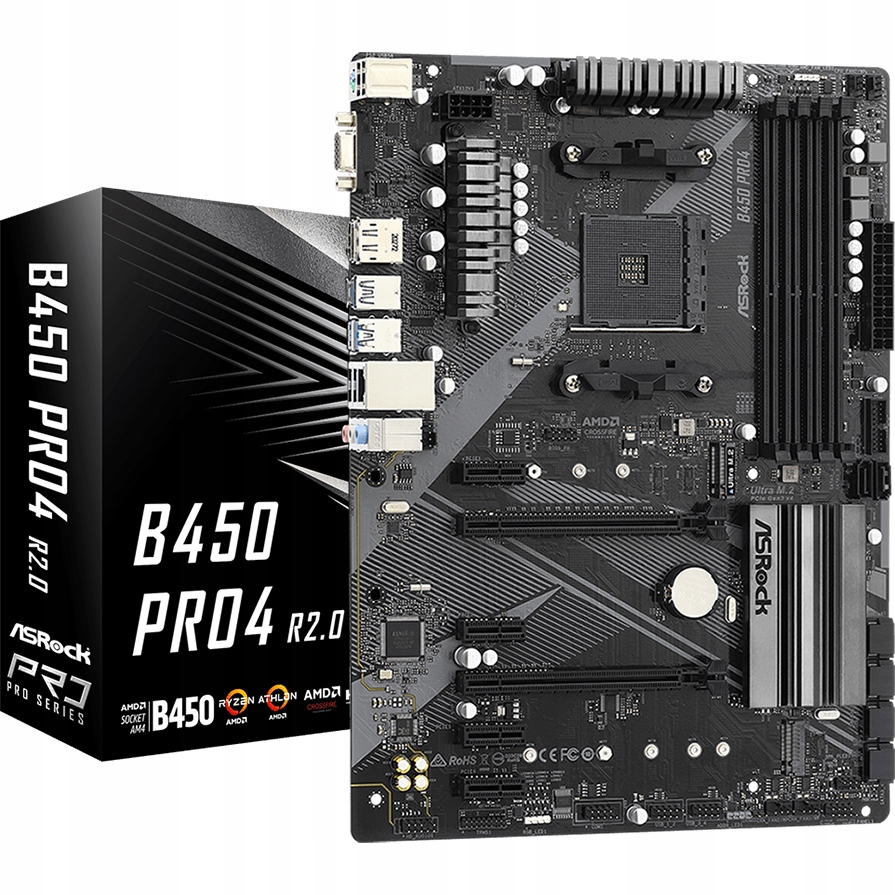 Základní deska ASRock B450 PRO4 R2.0 Atx Socket AM4 4 x DIMM