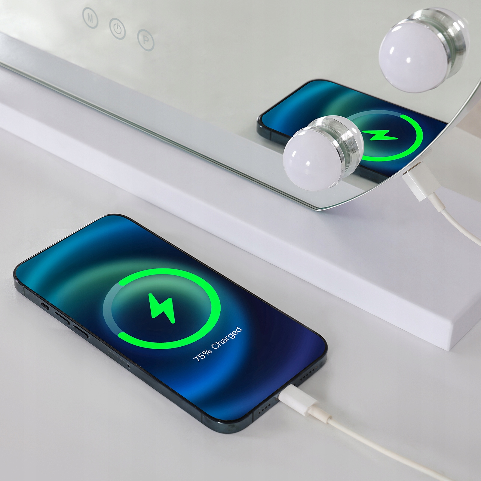 50cm Lustro do Makijażu 12 LED Lustro w Stylu Hollywood ELECWISH Rodzaj inne