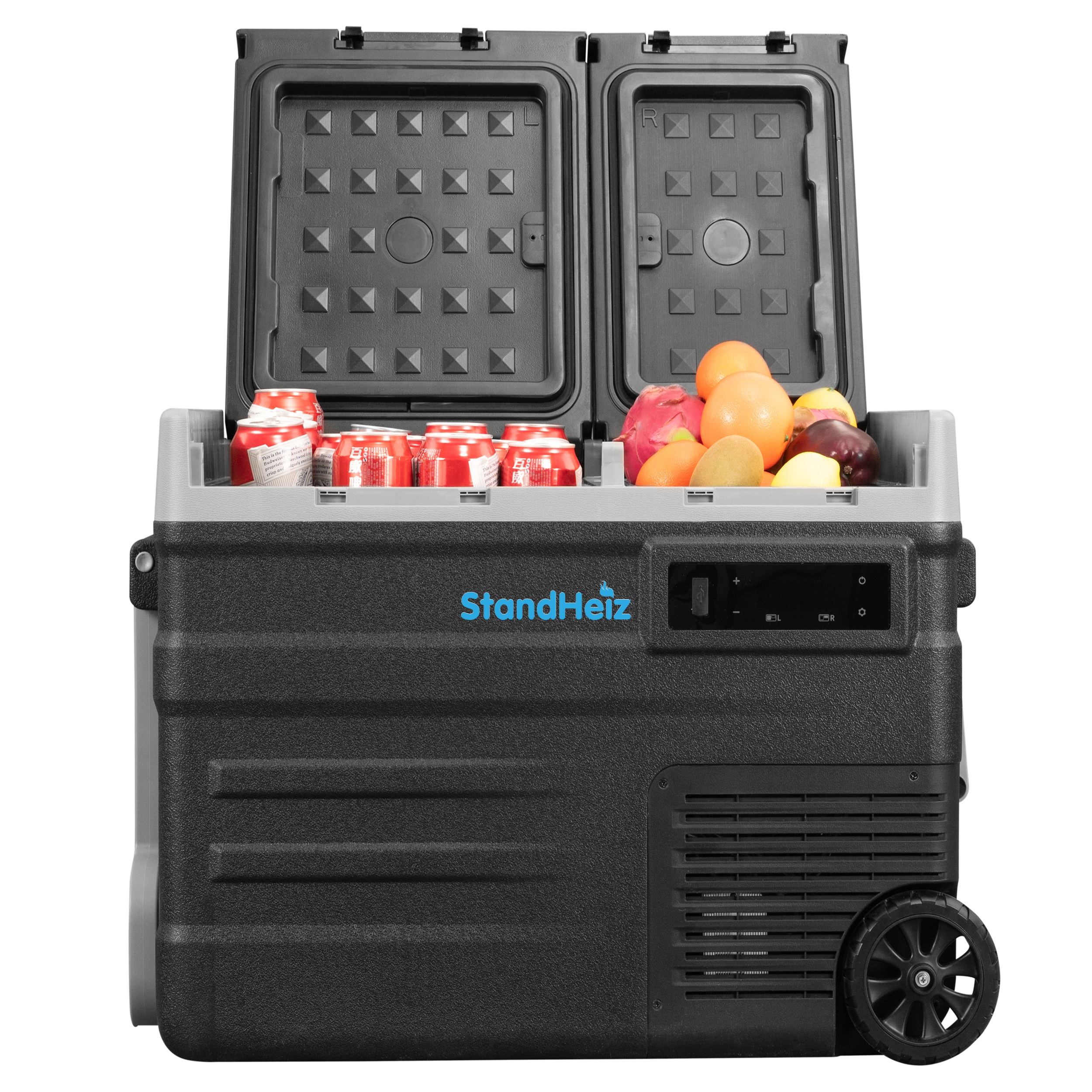 Lodówka Turystyczna 65L Dwukomorowa Kompresorowa 12V 24V 230V Standheiz