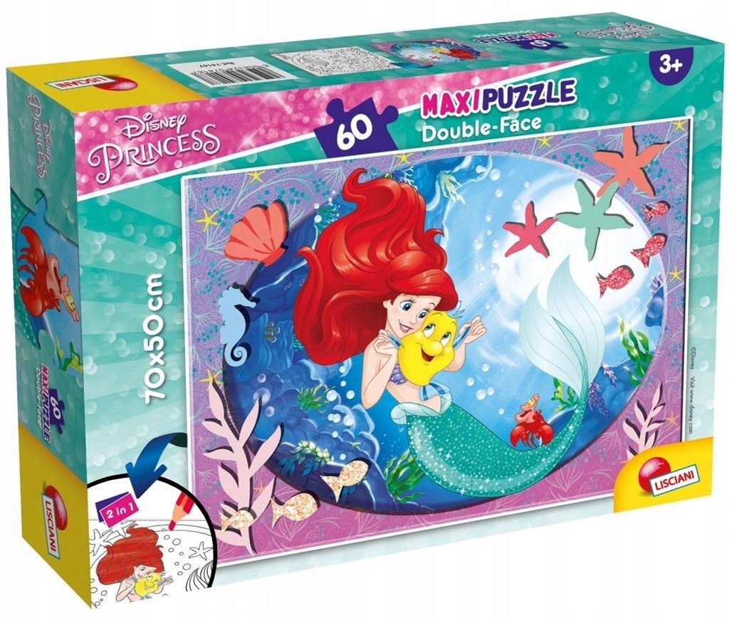 

Puzzle Dwustronne Supermaxi 60 Mała Syrenka