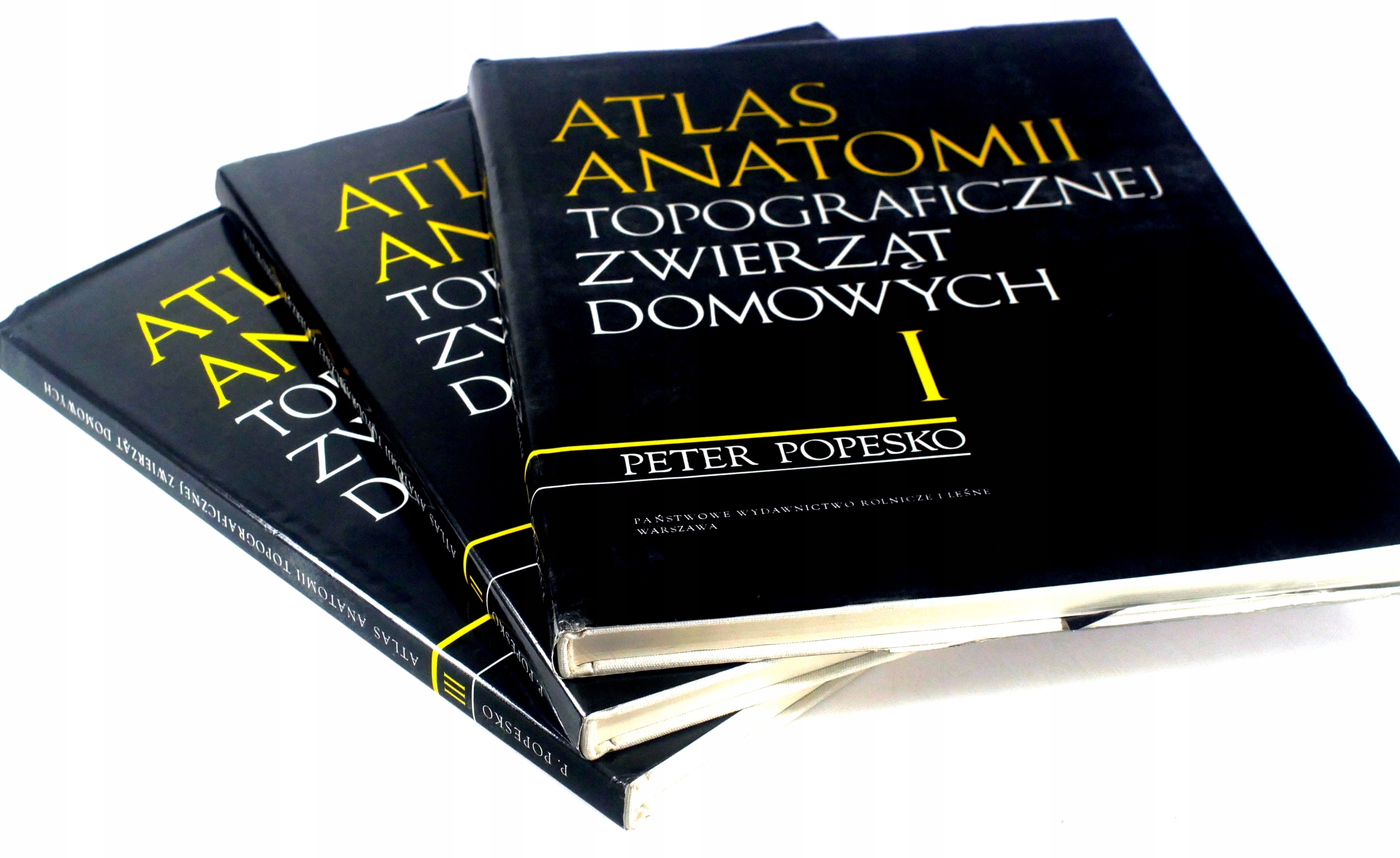 ATLAS ANATOMII TOPOGRAFICZNEJ ZWIERZĄT DOMOWYCH tom 1-3 Peter Popesko