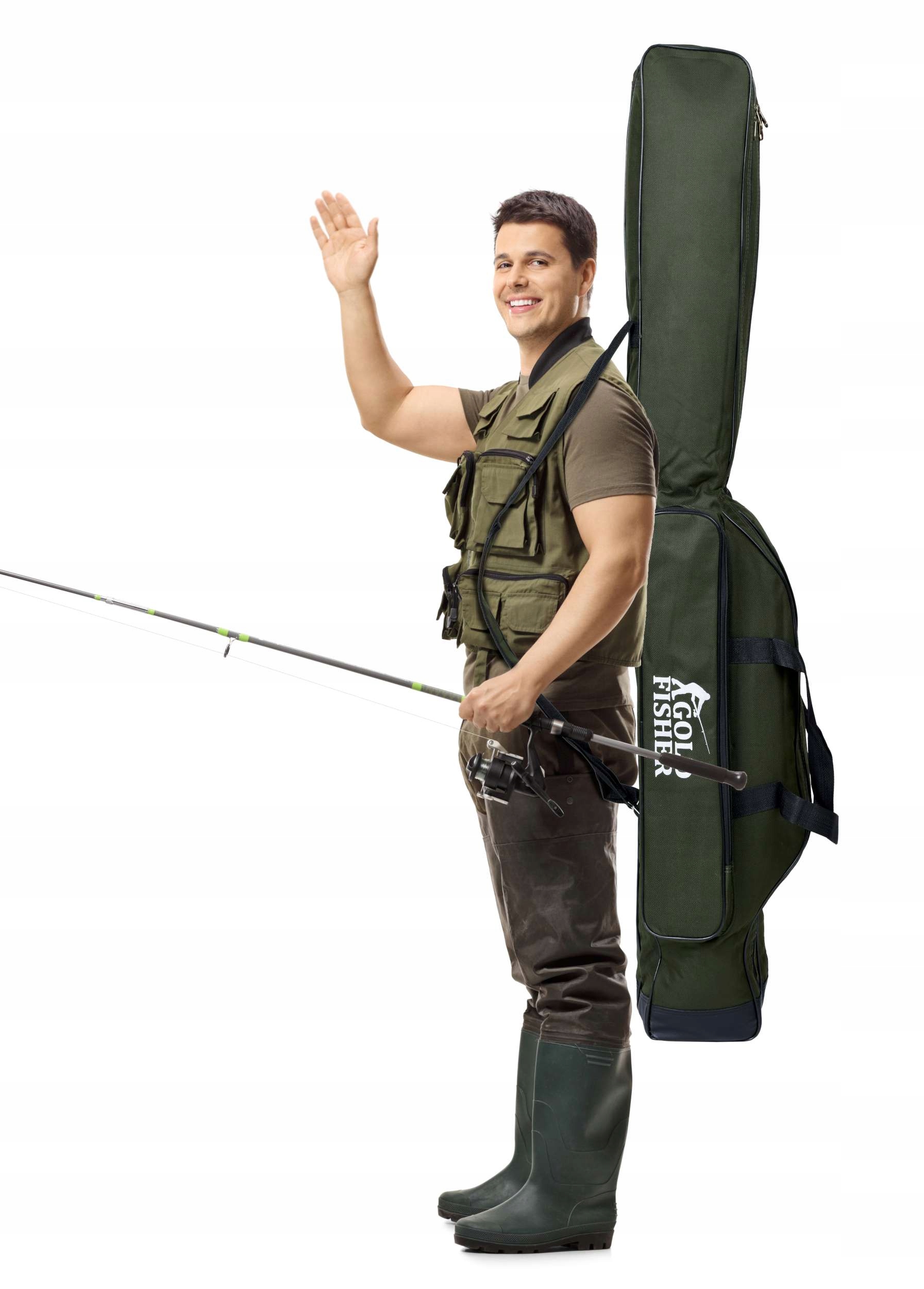 POKROWIEC NA WĘDKI WĘDKARSKI TORBA 3 KOMOROWY PREZENT DLA WĘDKARZA 140CM Szerokość (dłuższy bok) 140 cm