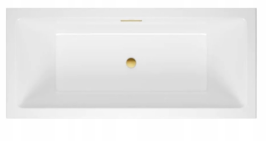 Obdélníková vana Heaven slim 180x80 zlatý přepad