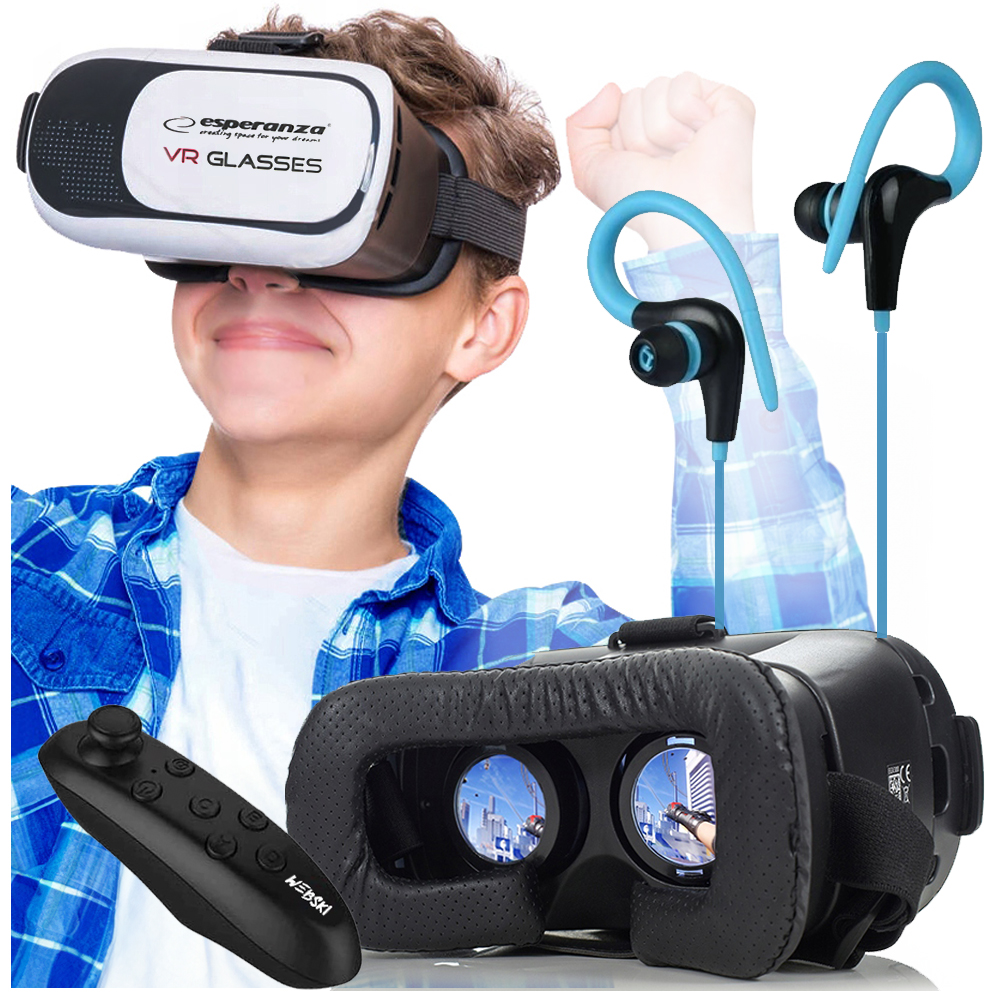 Dla Nastolatka Okulary Gogle Vr do Grania z Pilotem Słuchawkami
