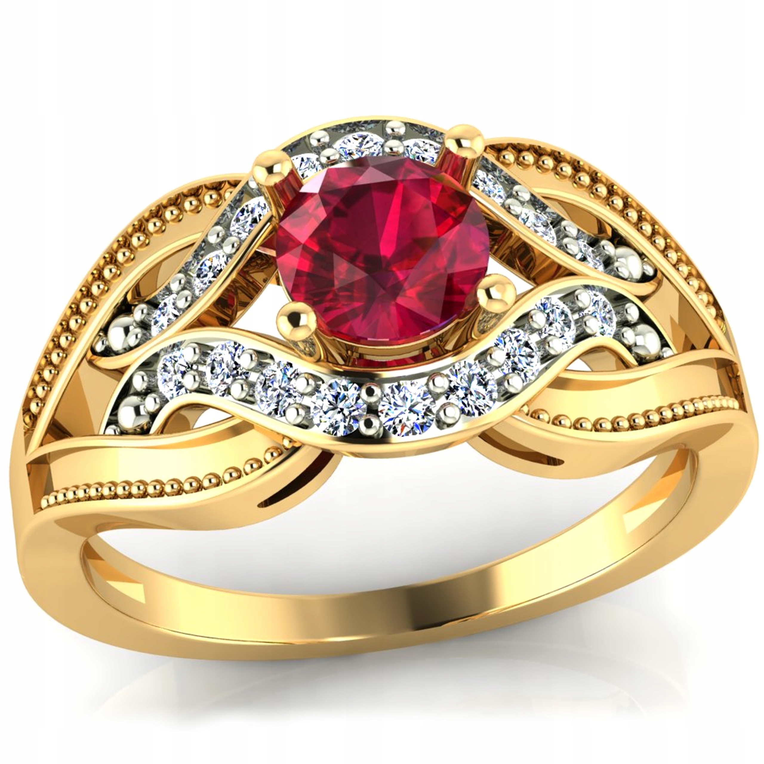 Prstýnek S Rubínem Zlato 585