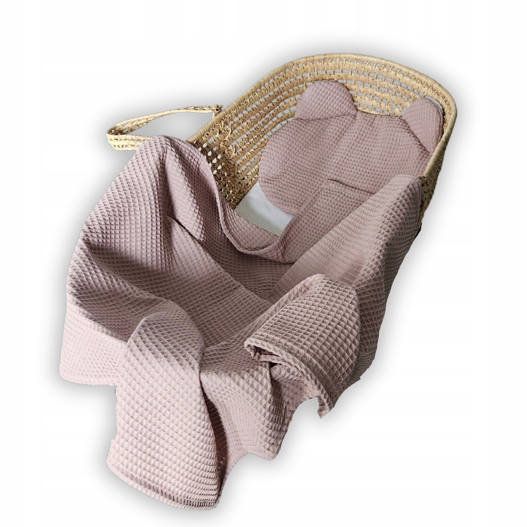 Zestaw Poduszka Misiu + Kocyk 75x100 Teddy Wafel Letni KOLOR Kawa