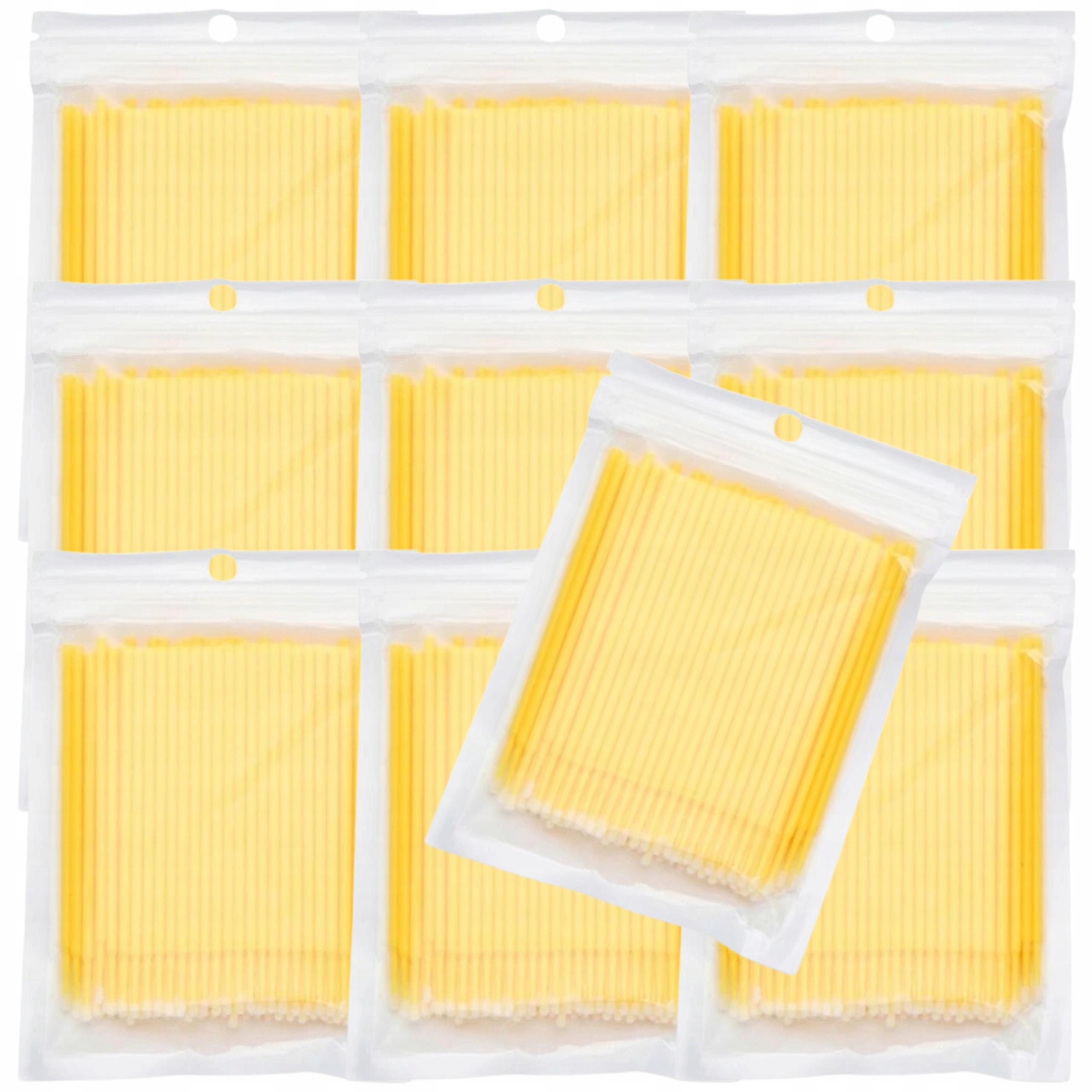 Aplikátory na řasy na jedno použití Bezvláknové Microbrush Žluté 1000ks