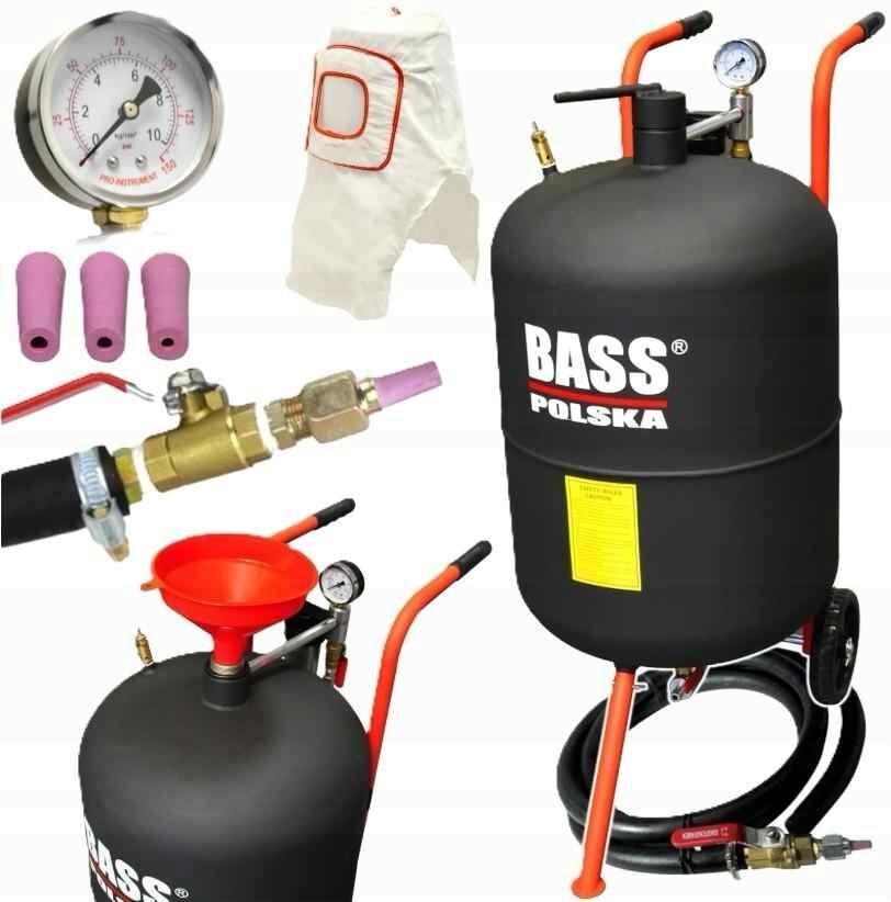 Bass Polska Mobilna Piaskarka Syfonowa Ciśnieniowa 80L Dysze Ceramiczne