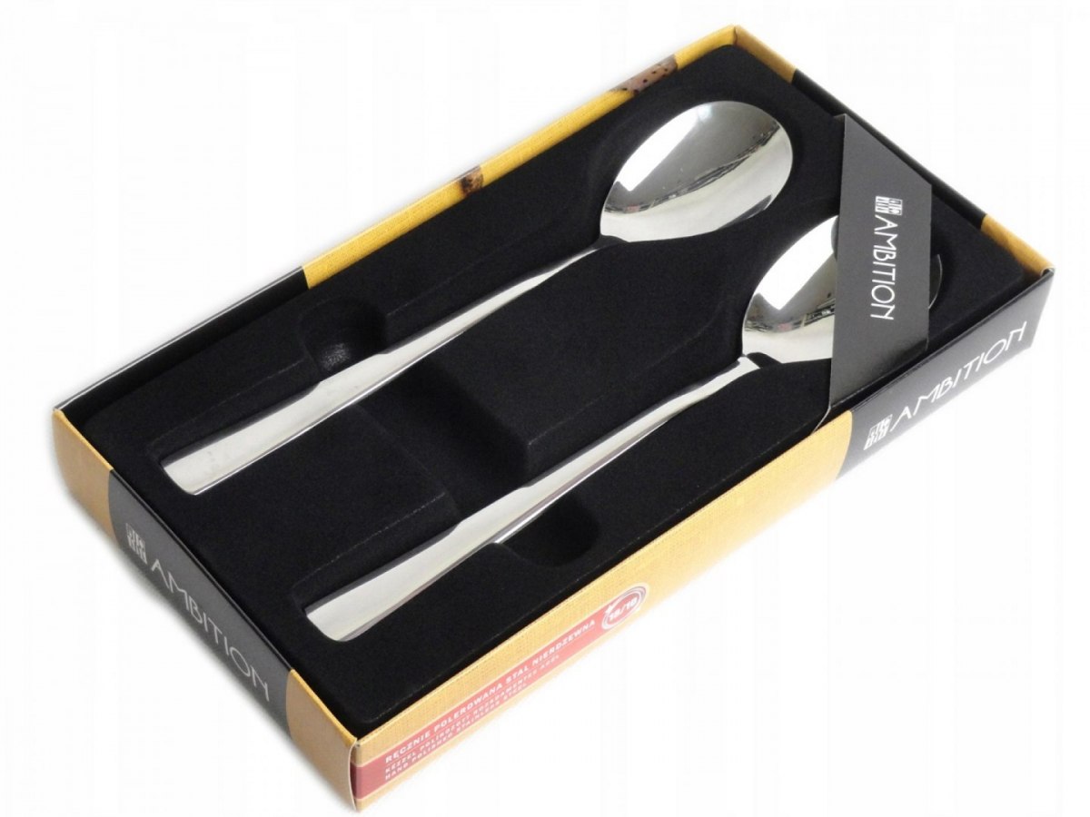 SZTUĆCE ŁYŻKI DO SAŁATY 2SZT AMBITION Prato zestaw Wykończenie połysk