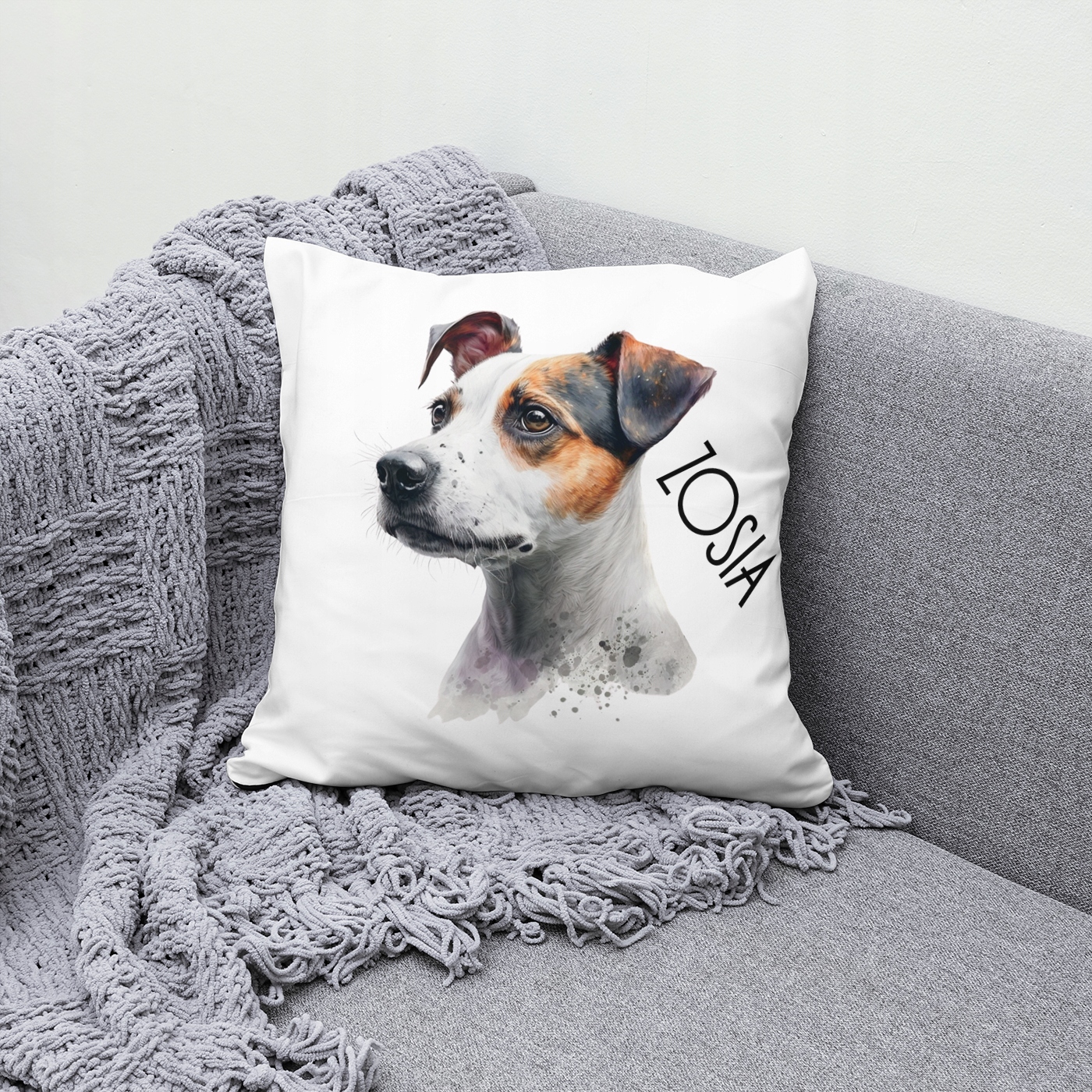 ZESTAW KUBEK PODUSZKA JACK RUSSELL JRT Z IMIENIEM Marka MS