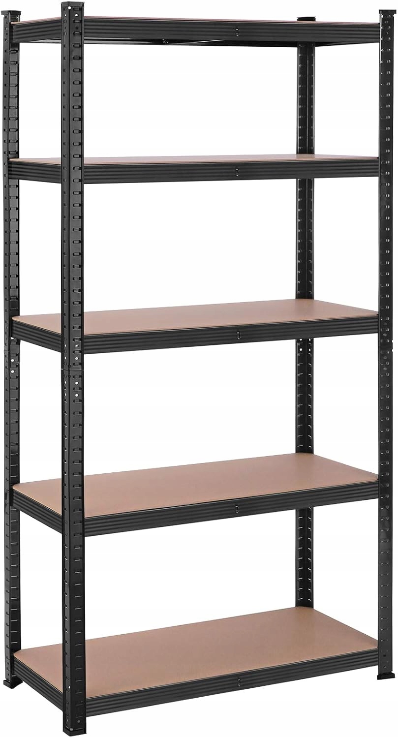 Skladový regál loftový 180x90x40 cm, nosnosť až 875 kg, 5 nastaviteľných políc