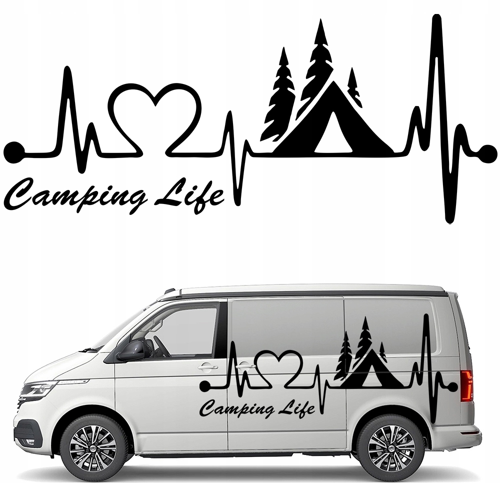 Samolepky Grafika na karavanu Puls Života Camping Life Stan 44x103
