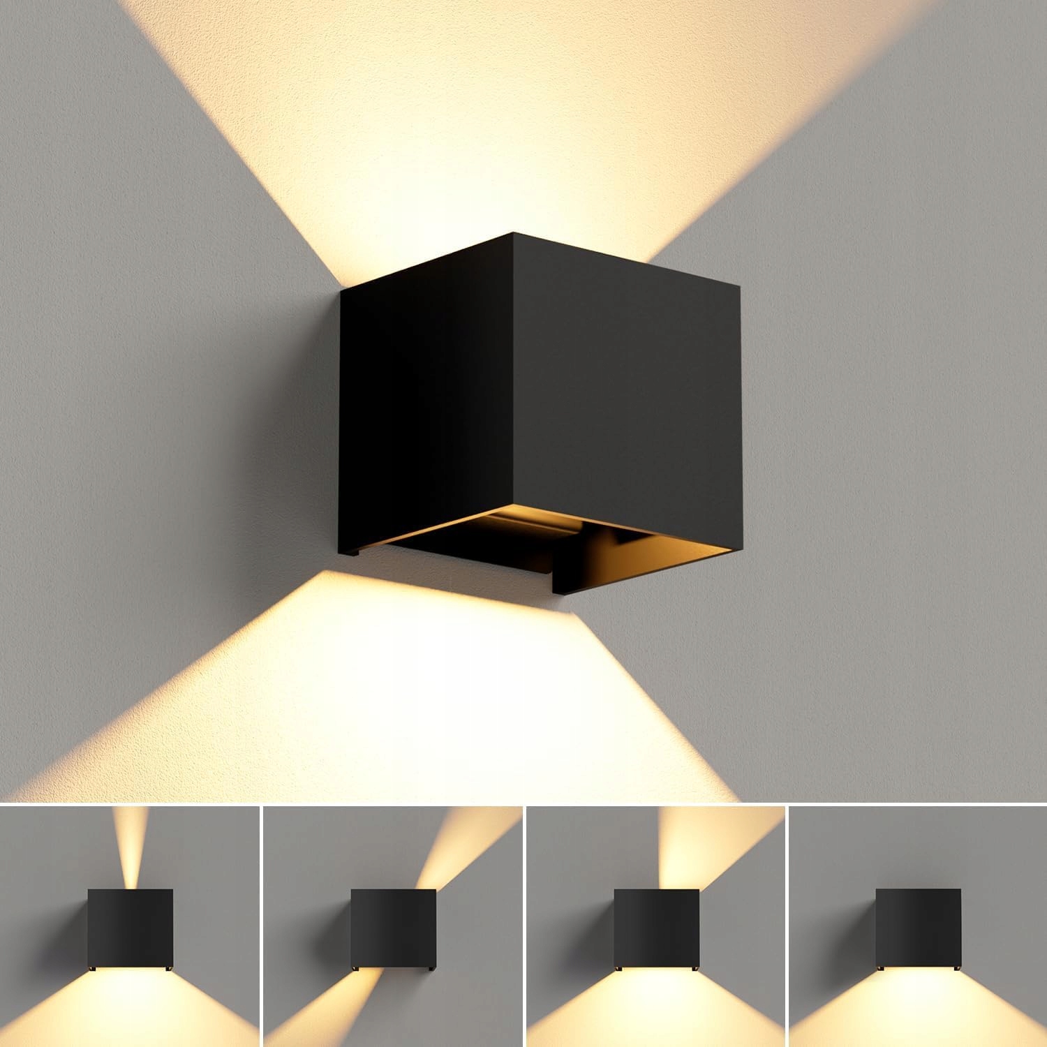 VATATO Lampa LED 12W IP54 Czarna Do Wnętrz i Na Zewnątrz 3000K