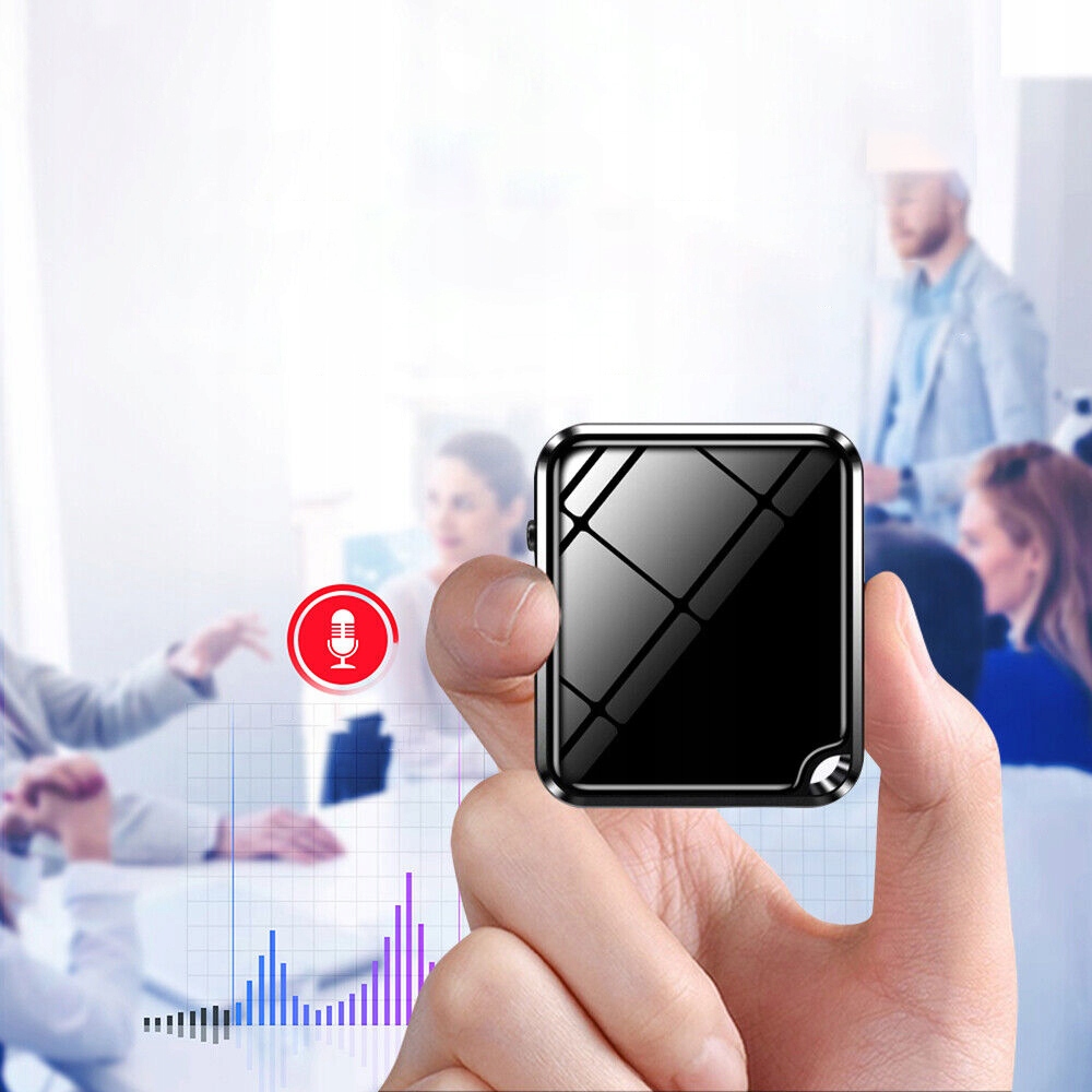 DYKTAFON MINI PODSŁUCH MP3 16 GB REDUKCJA SZUMU Zasilanie akumulatorowe