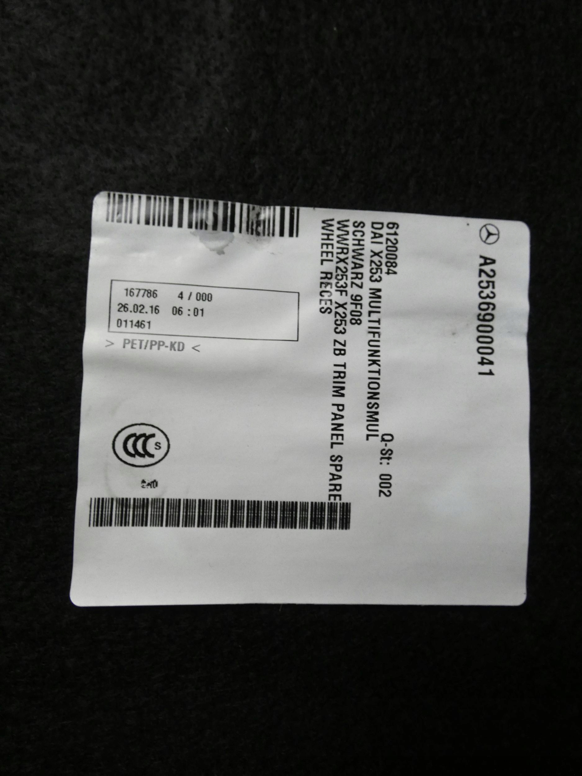 MERCEDES GLC W253 X253 mats boot floor well