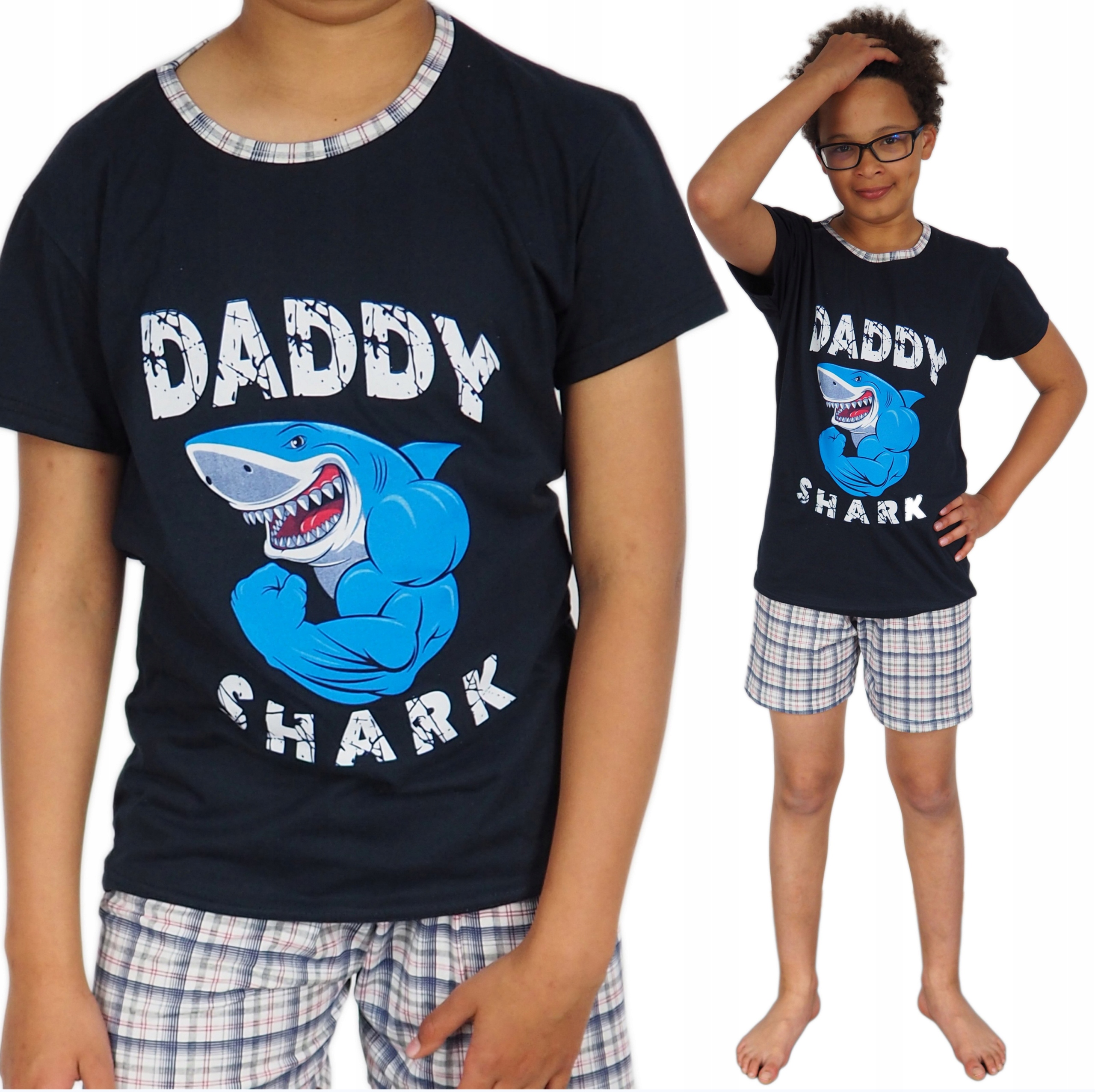

Piżama młodzieżowa 164/170 (L) Shark krata Szorty