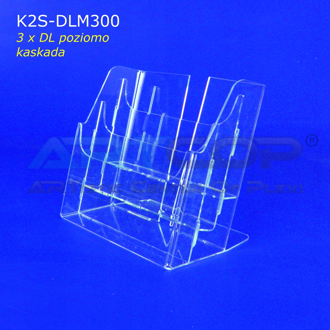 3 DL Kieszeń Kaskadowa, Stojak na ulotki z PLEXI M Marka Artcop