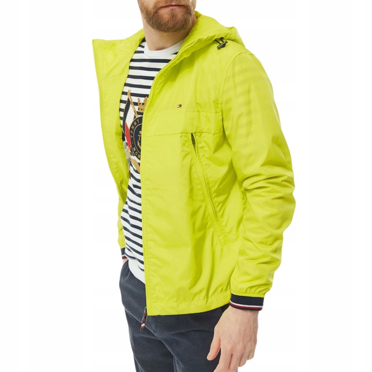 Pánská bunda Tommy Hilfiger pánská seledinová voděodolná větrovka velikost M