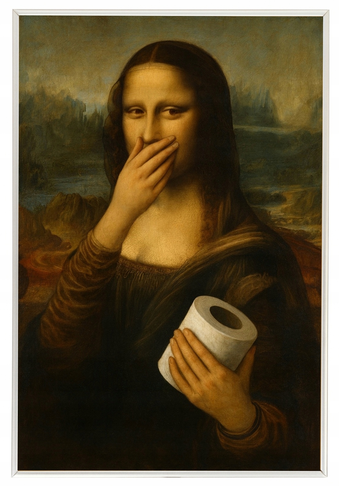 Hliníkový Plakát Rámeček Plakáty S Grafikou Mona Lisa Da Vinci, Toaleta 40x60
