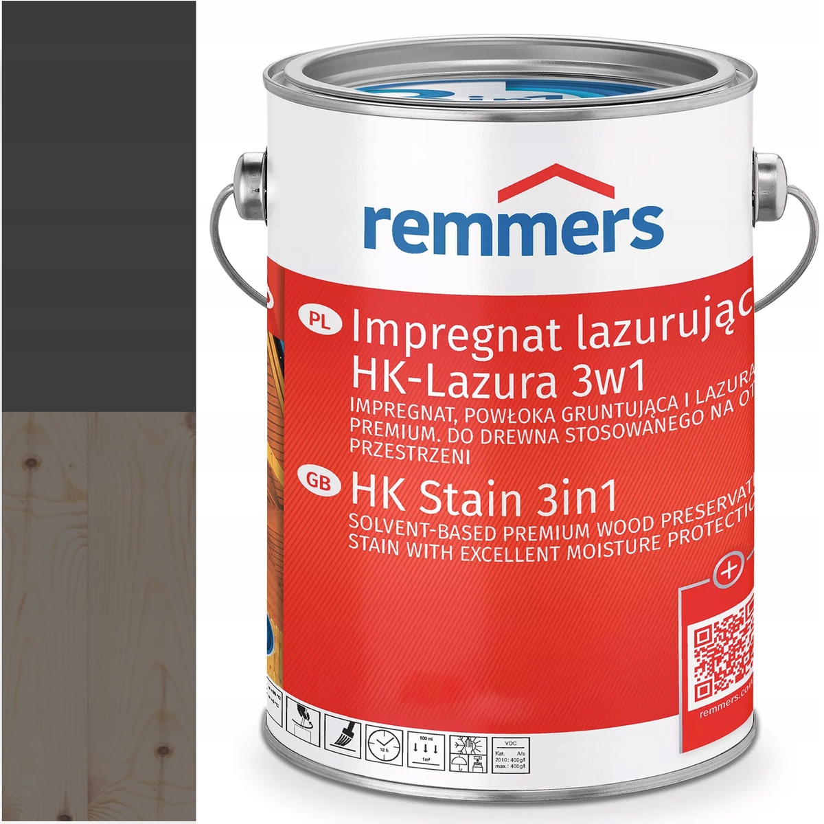 Remmers HK-Lasur Ochranná lazúra na drevo Ral 9005 Čierna Hlboká 5L