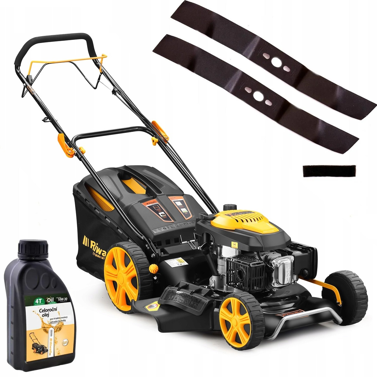 Газонокосилка RIWALL RPM 5355 53 см мульчирование 5,4 л. с. с приводом