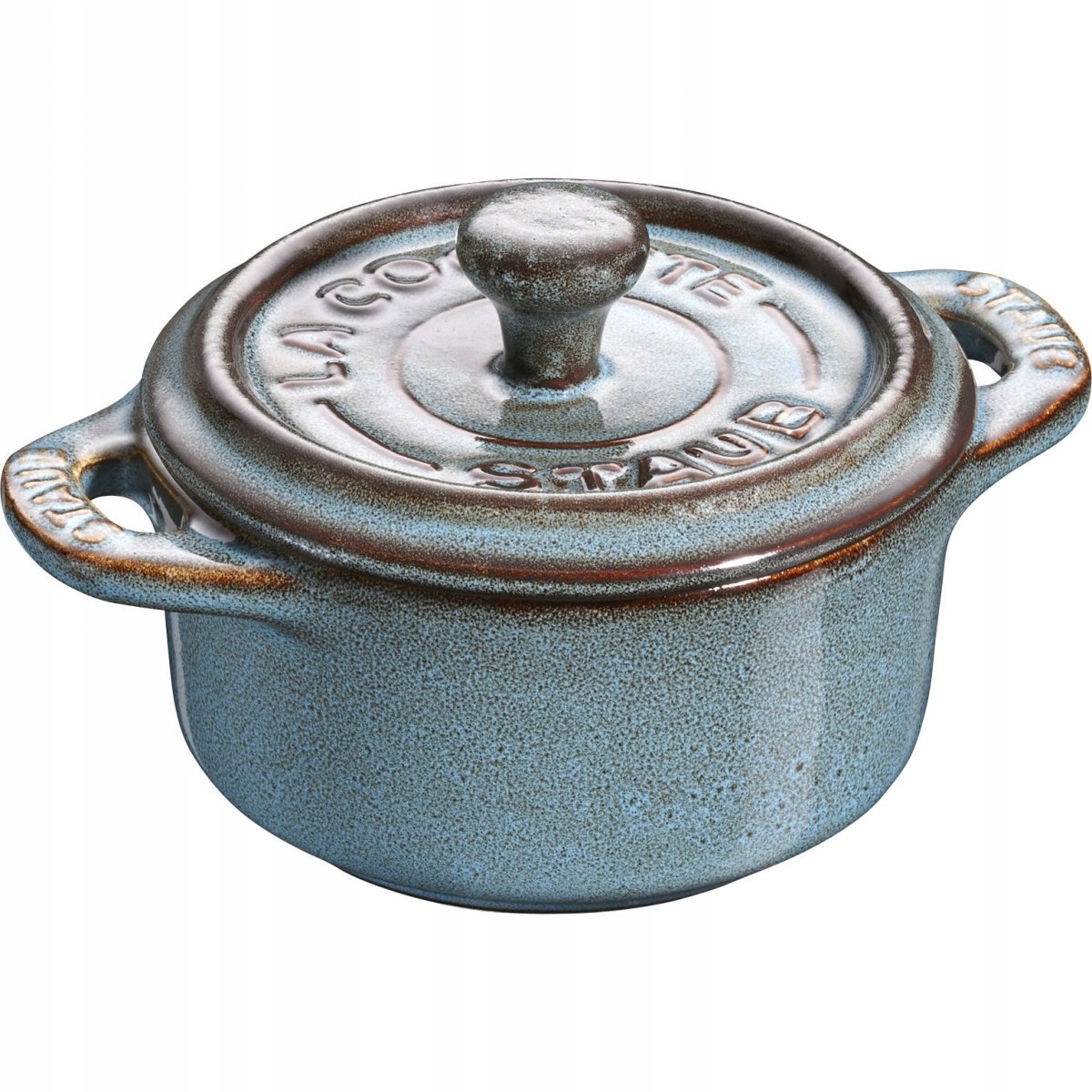 Mini Cocotte (kulatý Hrnec) 200 ml, starožitný tyrkysový dárkový Giving Staub
