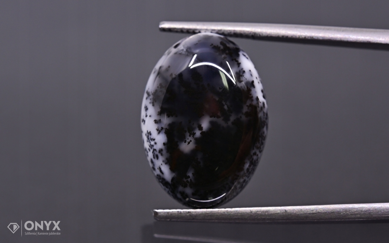 Dendritový achát z Turecka kabošon ovál 18x13 mm