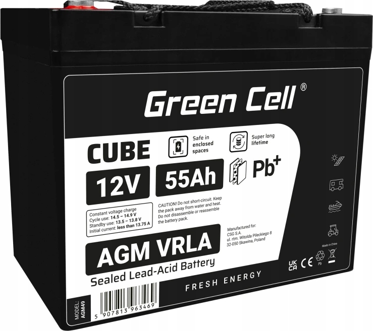 Bezúdržbová batéria Agm Vrla 12V 55Ah