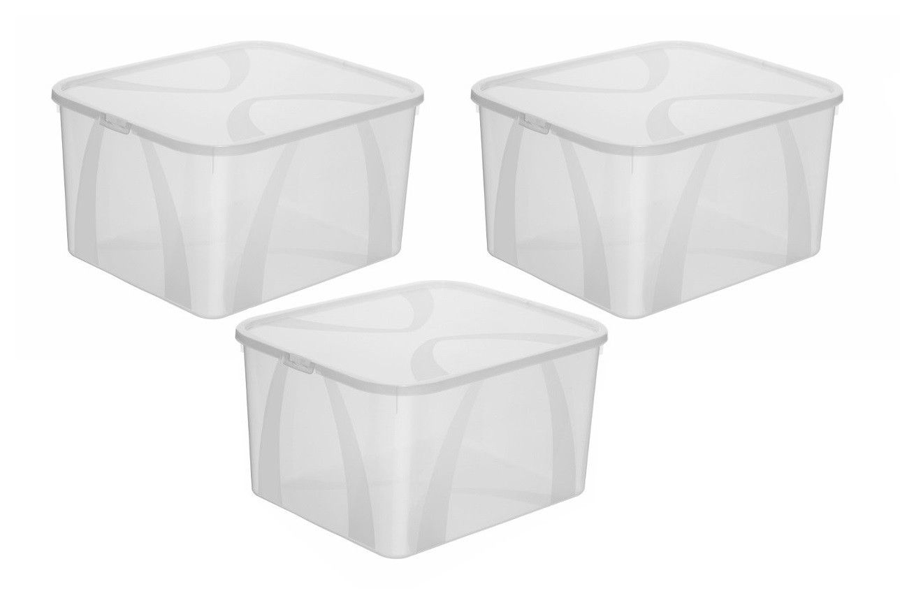 

Zestaw 3 pojemników pudełek plastikowych 25 L Arco