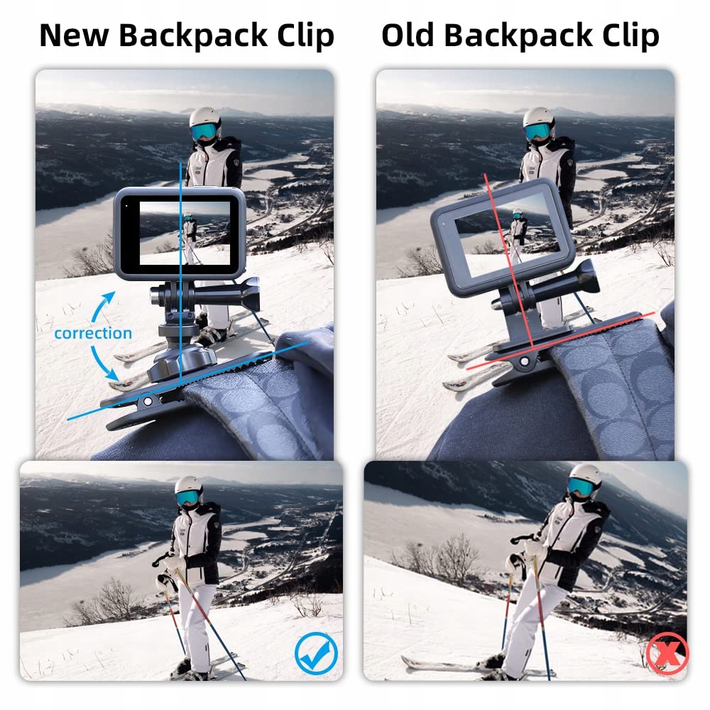 SUREWO Obrotowy Uchwyt Plecakowy Do Kamer Sportowych Hero DJI Campark — miniatura 3