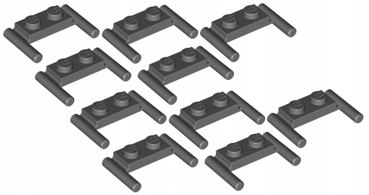 

Lego Płytka Uchwyt 1x2 C. Szara (3839/4263176) x10