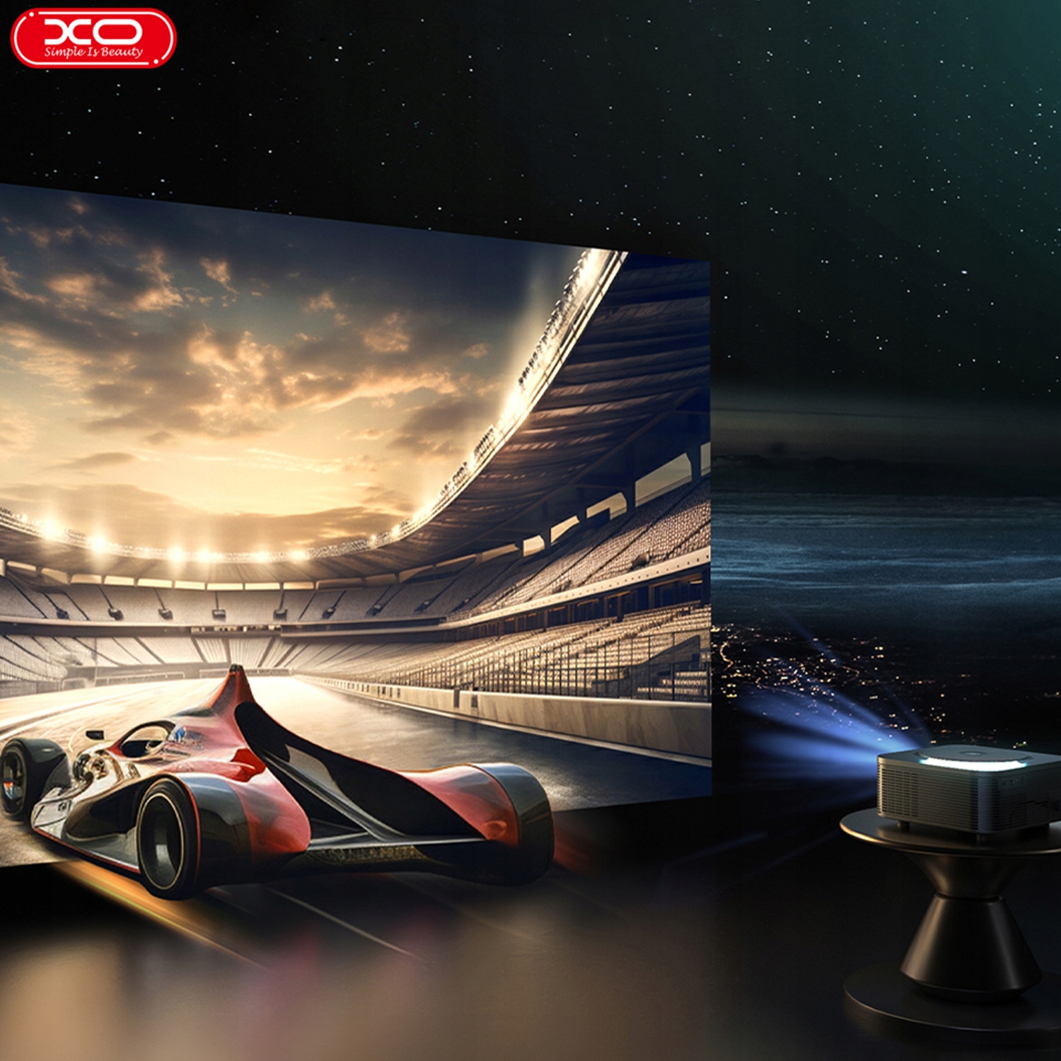 ZESTAW RZUTNIK PROJEKTOR LED WIFI BT ANDROID 4K/8K Stan opakowania oryginalne