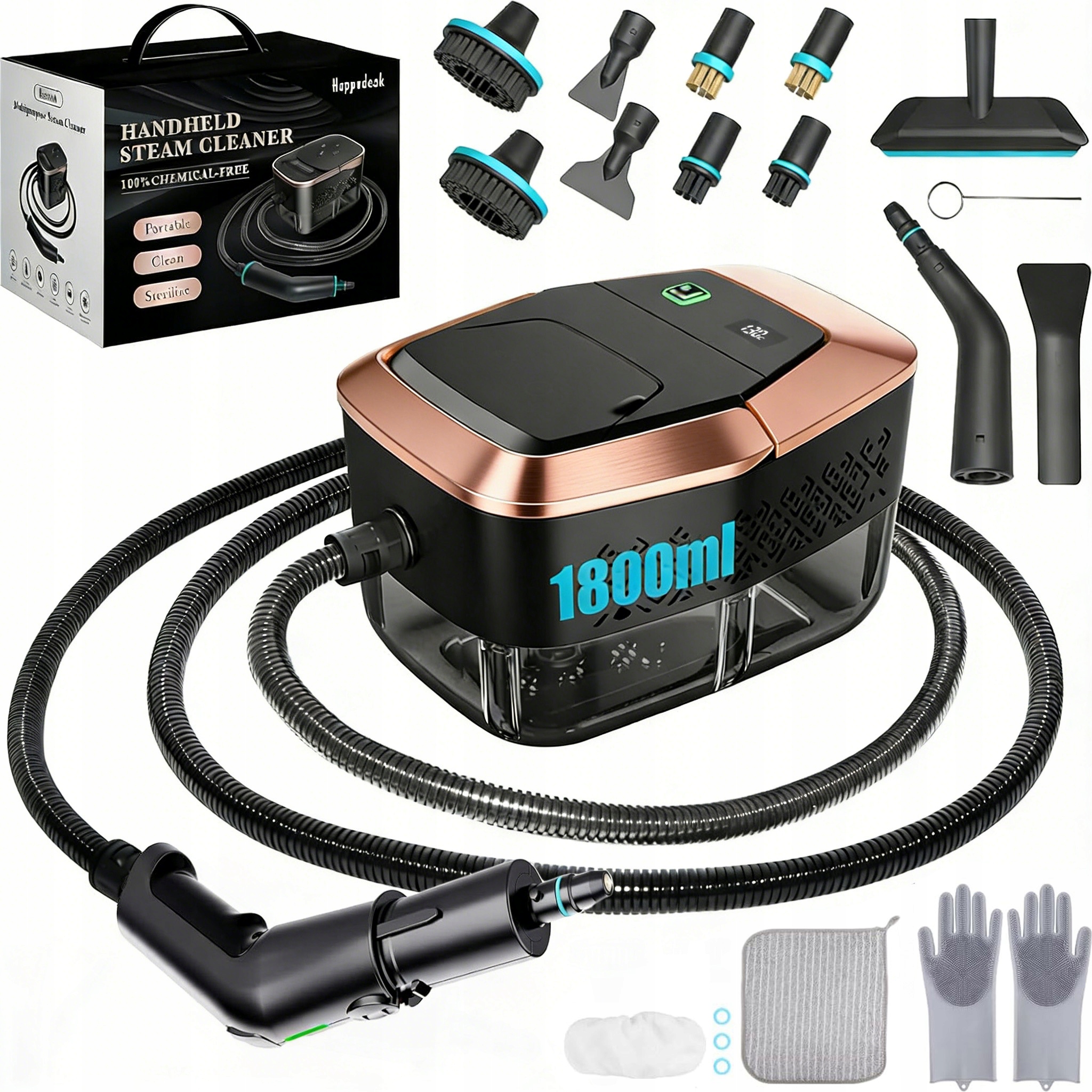 Parný Čistič Okien 1800 ML 4 Bar 2500 W 2 M Parná Hadica