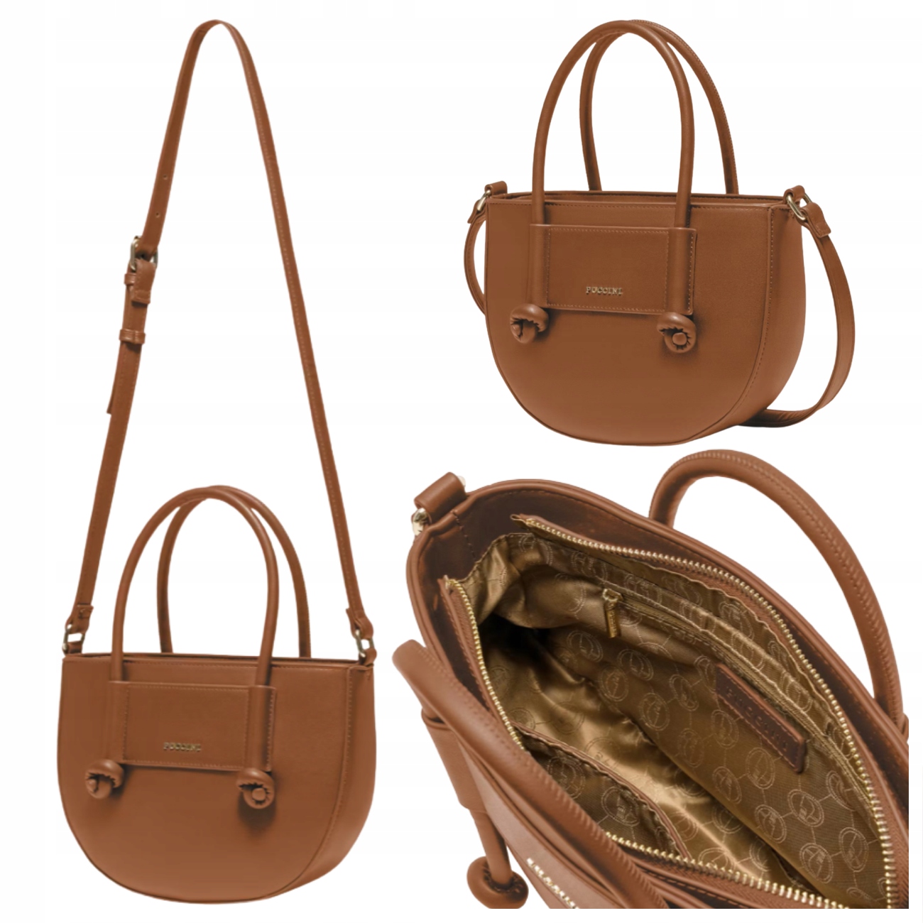 Torebka damska crossbody Puccini BK2241224M-9A ekoskóra brązowa