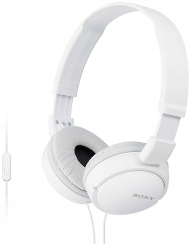 Slúchadlá na uši Sony MDR-ZX110APW biely mikrofón