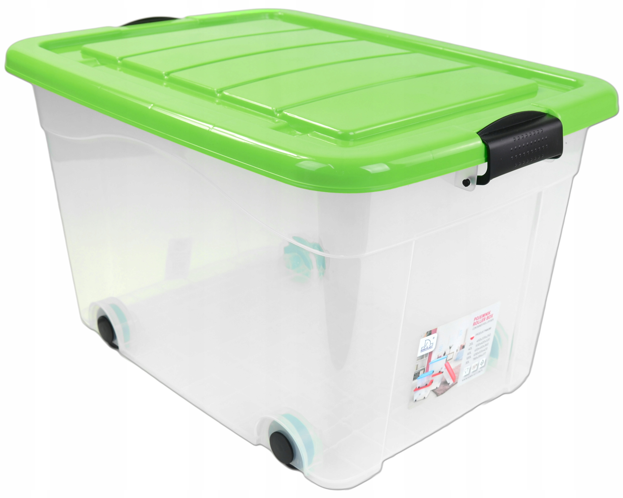 

Pudełko Box Pudło plastikowe z pokrywą 60L Ziel.