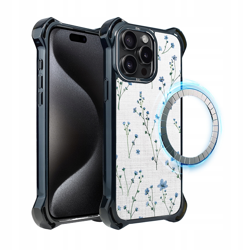 Pouzdro iPhone 15 Pro Ibizu DropGuard Ultra s MagSafe, modrý sen