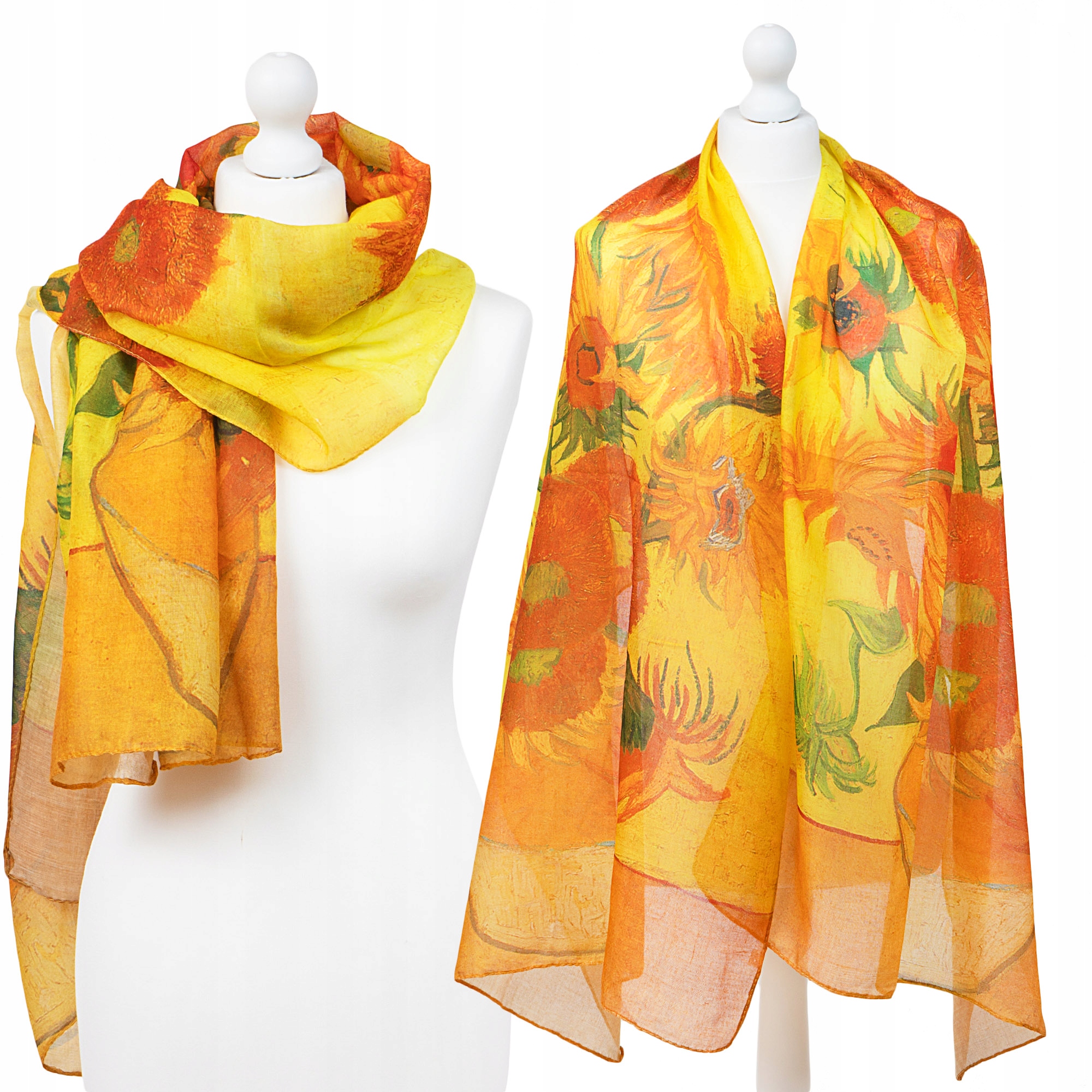 

Duży Wiosenny Szal Chusta Apaszka Piękne Art