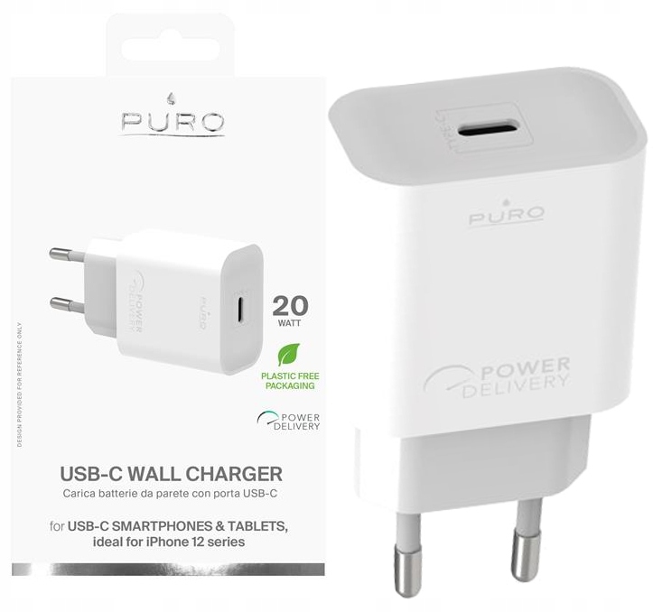 

Ładowarka sieciowa Puro Fast Charge Usb-c 20W